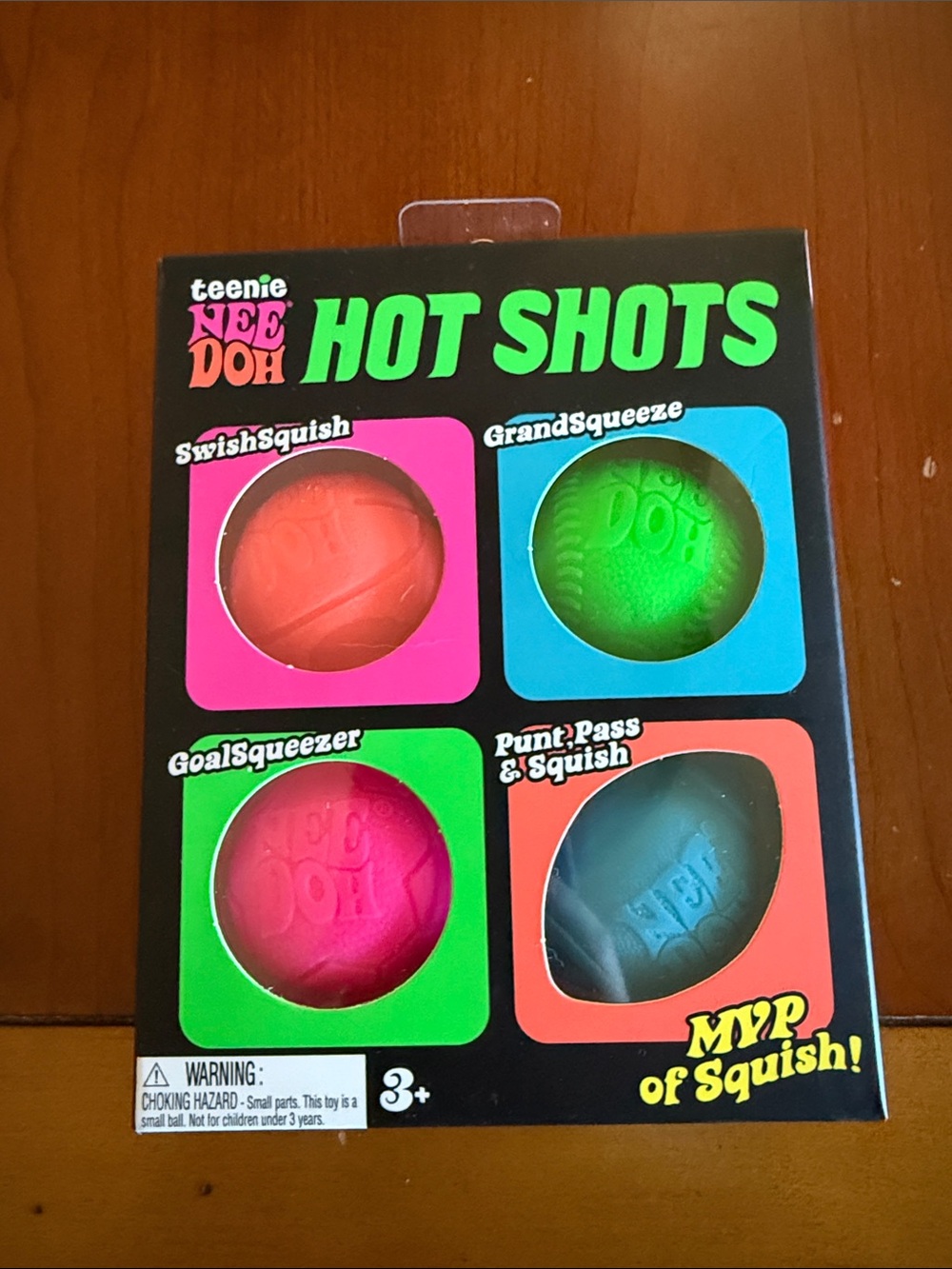 Hot Shots Kids Squishy Ball Toy Set - Pink, Green, Red, Blue